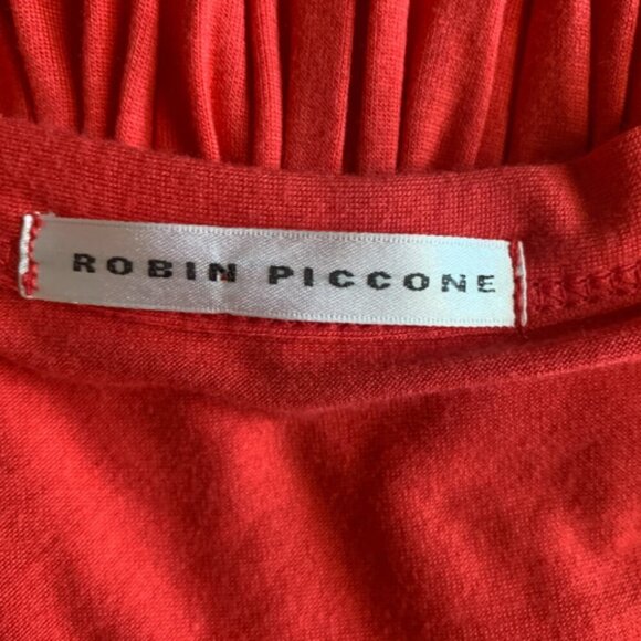 Robin Piccone Surplice Faux Wrap Dress/Beach Cover-up Orange-Red #119D - Picture 7 of 7